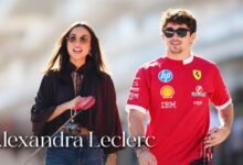 Alexandra Leclerc with Charles Leclerc at a Formula 1 event