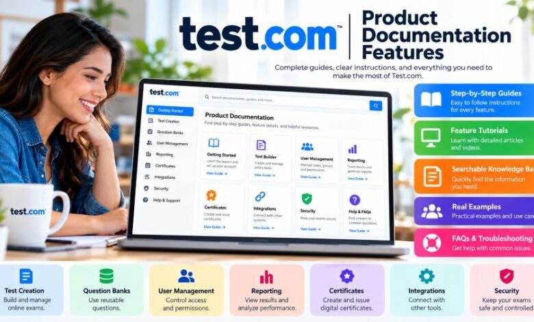 Test.com Product Documentation Features